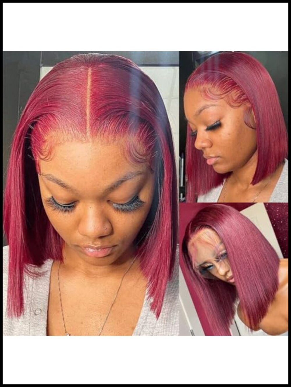 13x4 HD Transparent Lace Front Bob Wig Human Hair Glueless Pre Plucked